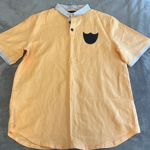 Blvck Scvle Orange Polo Linen Blend Shirt Size L - Picture 1 of 12